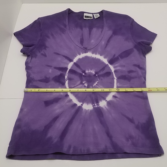 Xhilaration women's junior short sleeve top XL purple tie dye graphic print - Picture 7 of 12